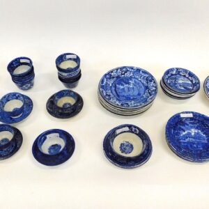 Staffordshire Historic Blue Porcelain Collection by Unknown Artist