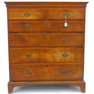 Queen Anne Style Tiger Maple Chest of Drawers by Unknown Artist