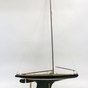 Early 19th Century Handmade Pond Model Boat with Original Paint and Rigging