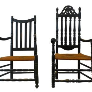 Pair of William and Mary Banister Back Armchairs