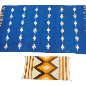 Navajo Textile Throw & Blue Mexican Blanket
