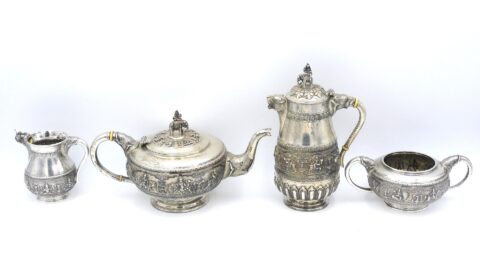 Fine Indian Colonial Silver Tea Set