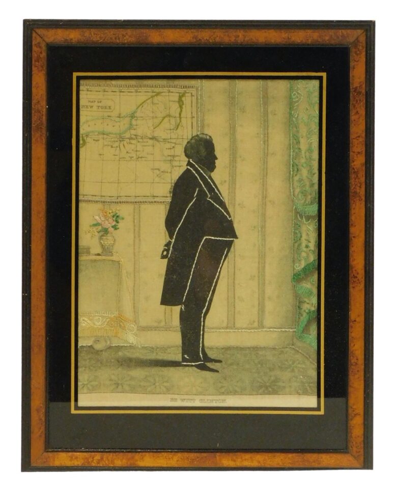 Needlework Silhouette of Dewitt Clinton