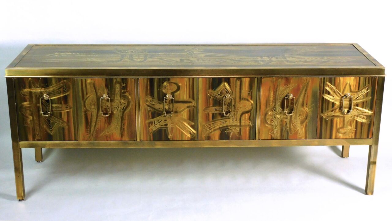Bernhard Rohne for Mastercraft Brass Sideboard