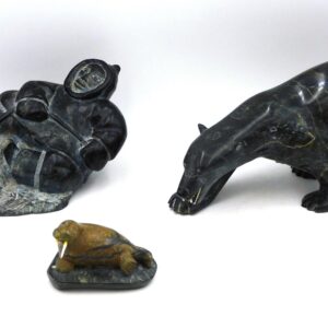 (3) Inuit Soapstone Carvings
