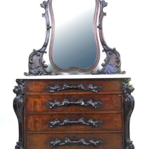 American Rococo Chest of Drawers with Mirror