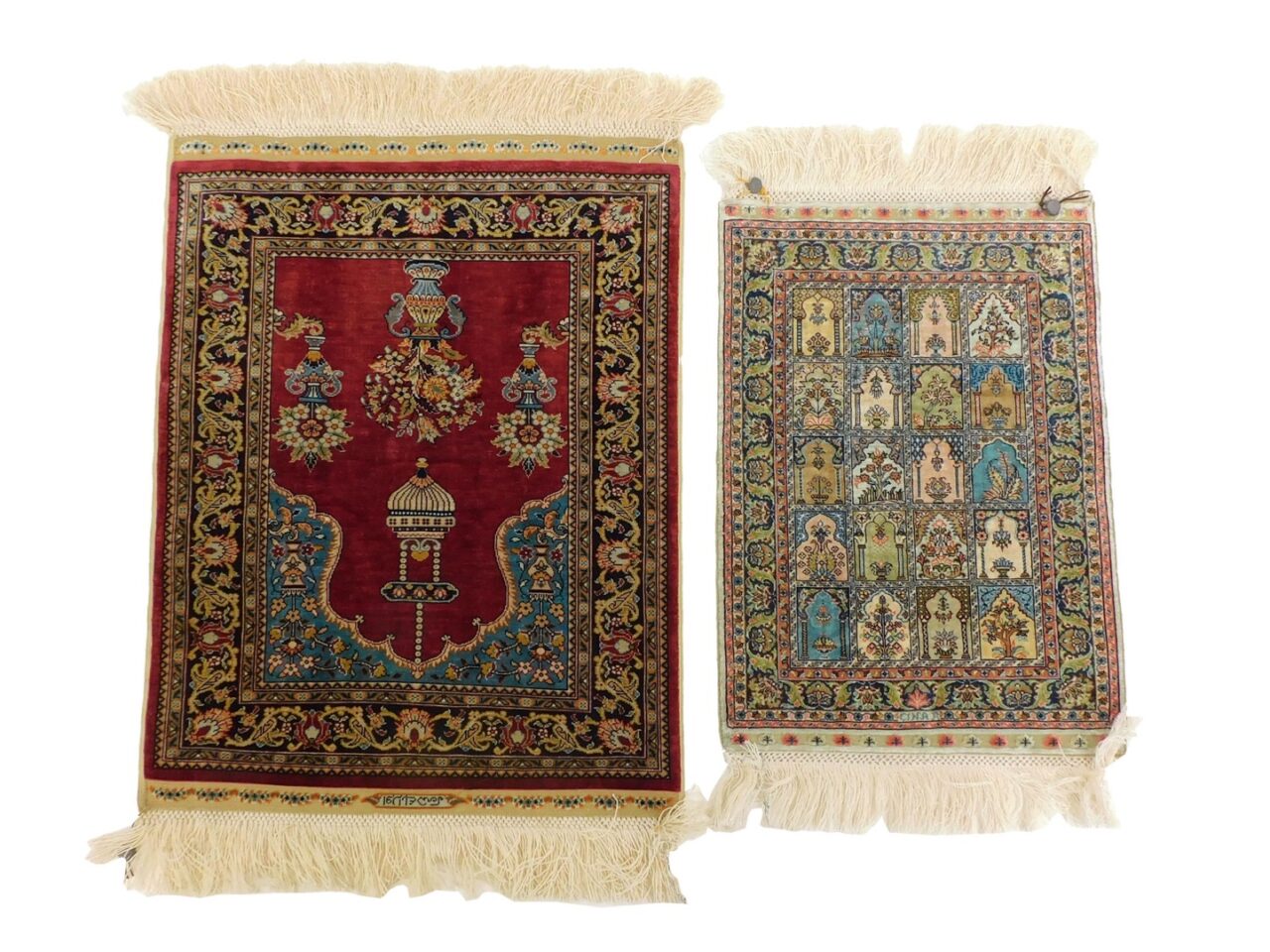 (2) Turkish Silk Handwoven Mats