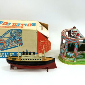 (2) Wind-up Roller Coaster and Ocean liner Toys