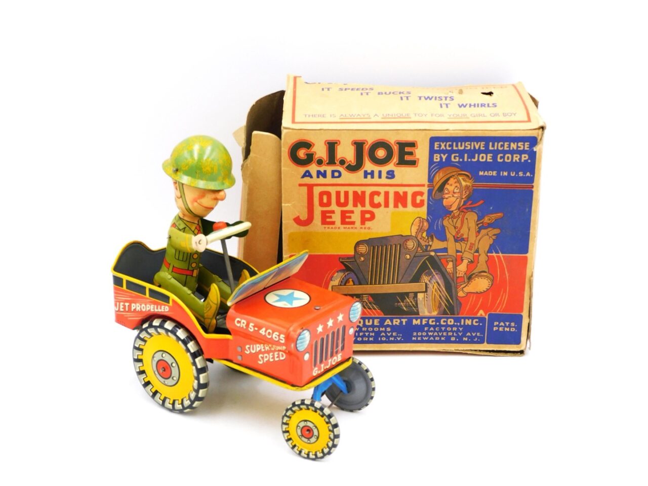 G.I. Joe and His Jouncing Jeep Toy with Box