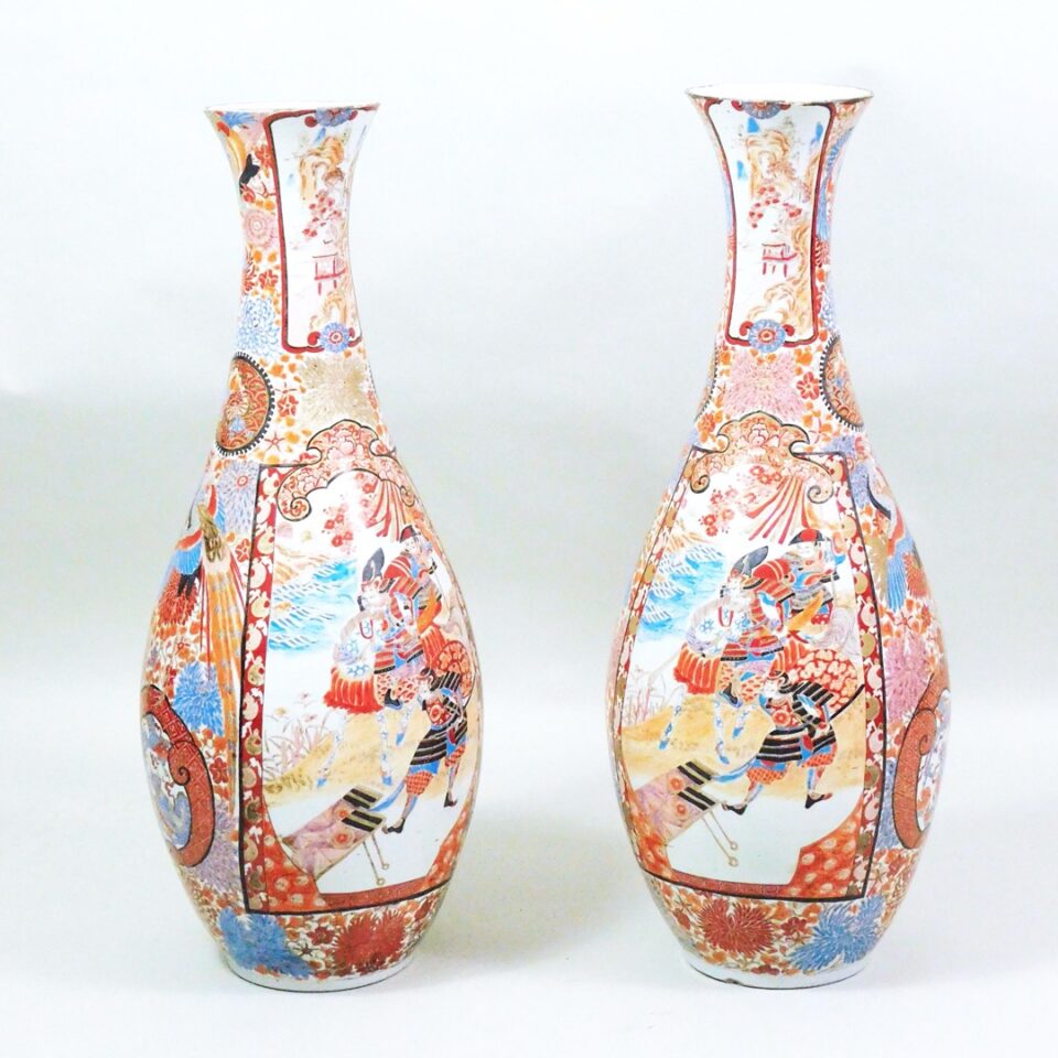 Pair of Imari Palace Porcelain Vases